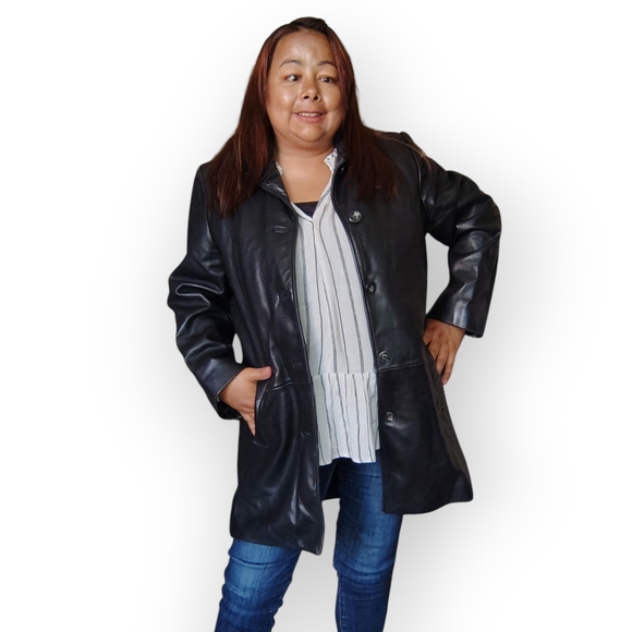 Danier Jackets & Blazers - Danier Canada Women's Genuine Leather Vintage 1990's Heavy Weight Trench Coat